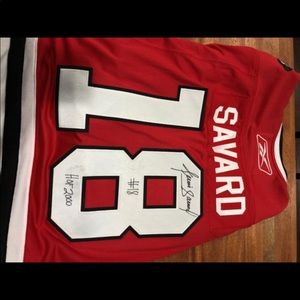 Signed Savard blackhawks Jersey